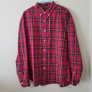 J Crew Shirt Slim Flex Washed Red Plaid Button Down Long Sleeve